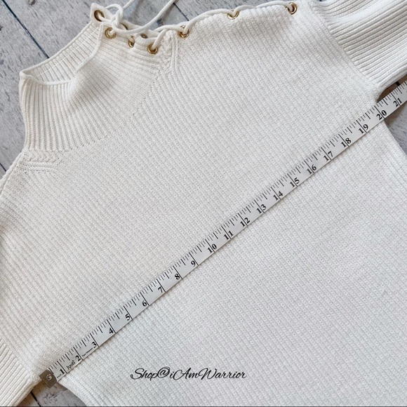 J.Crew ivory lace up mock neck tunic sweater *shop@iamwarrior - Picture 6 of 8